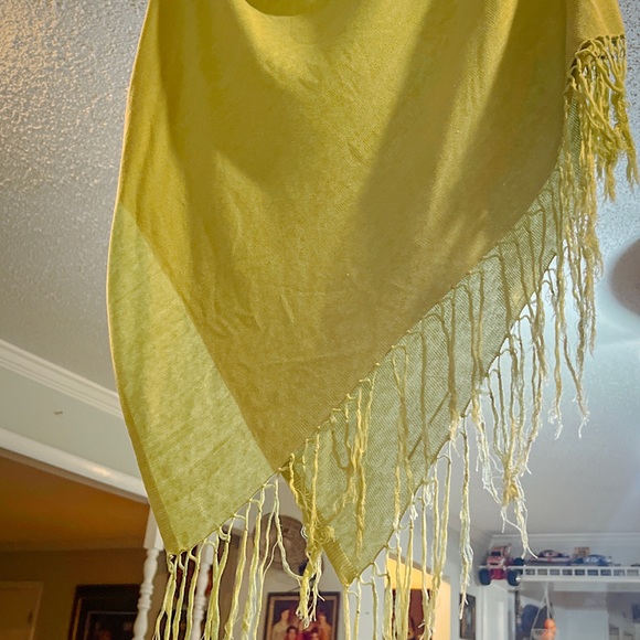 Lightweight Fringed Green Poncho Shrug - Picture 3 of 3